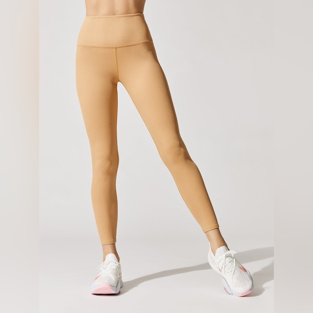 Carbon 38 Ribbed 7/8 Legging Roots Tan Sz S